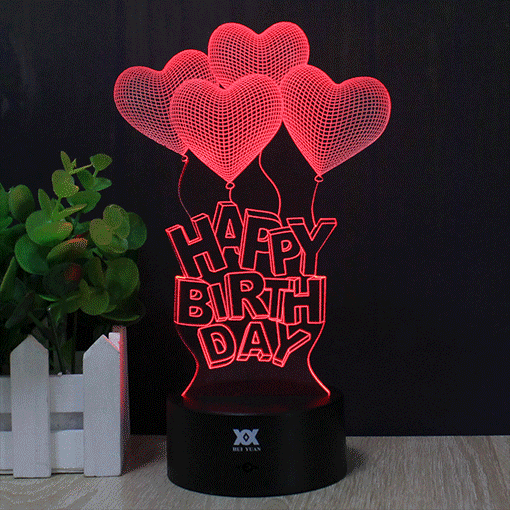 Happy Birthday Led Lamp
