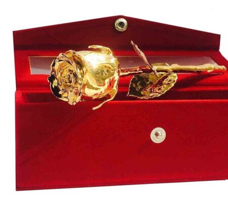 Gold Plated Rose with Velvet Box